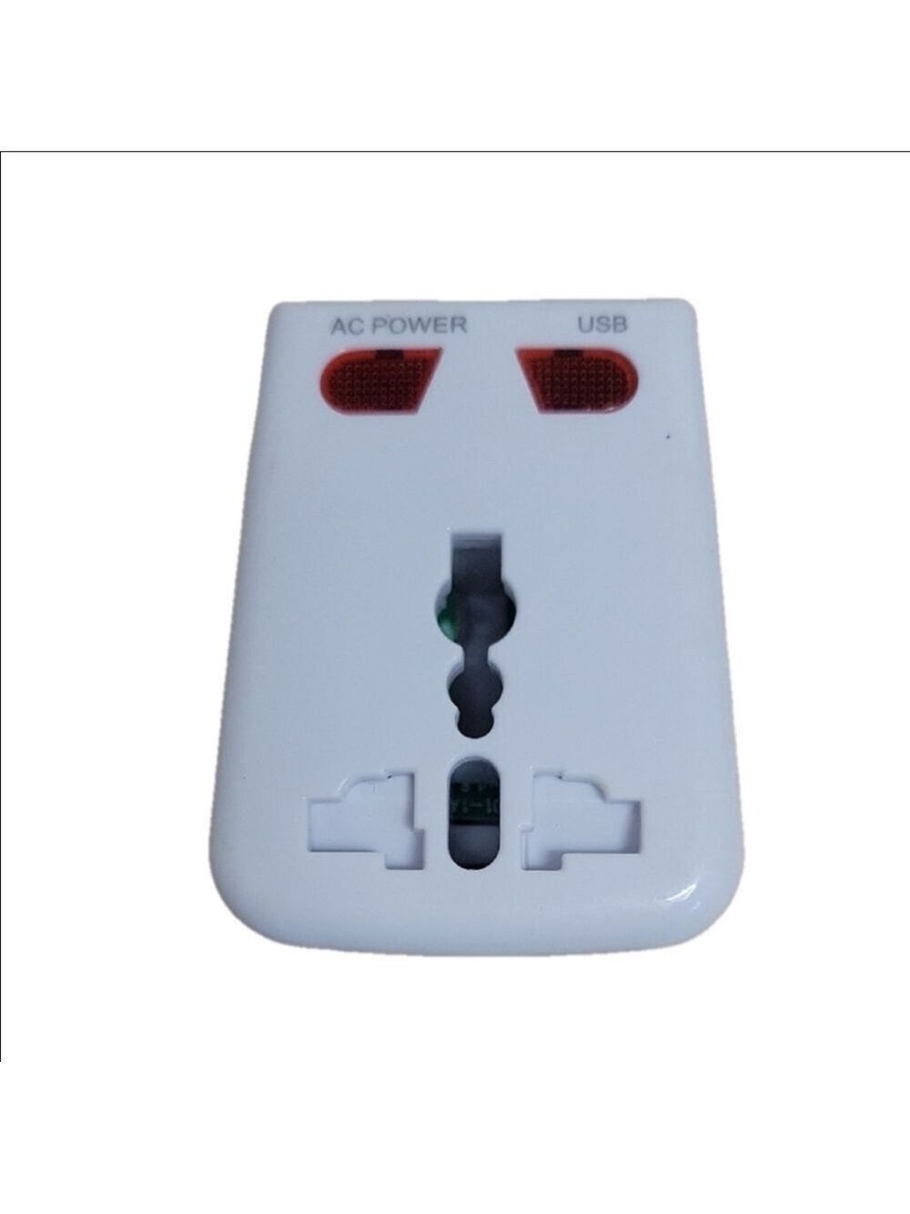 Universal Adapter with USB - White and Red